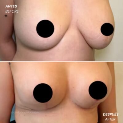 Antes y después Mastopexia en T - Dr. David delgado Cirujano Plástico en Medellín