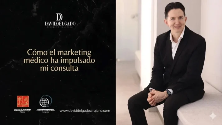 Dr. David Delgado con el equipo de Amedik, agencia de marketing médico en Medellín