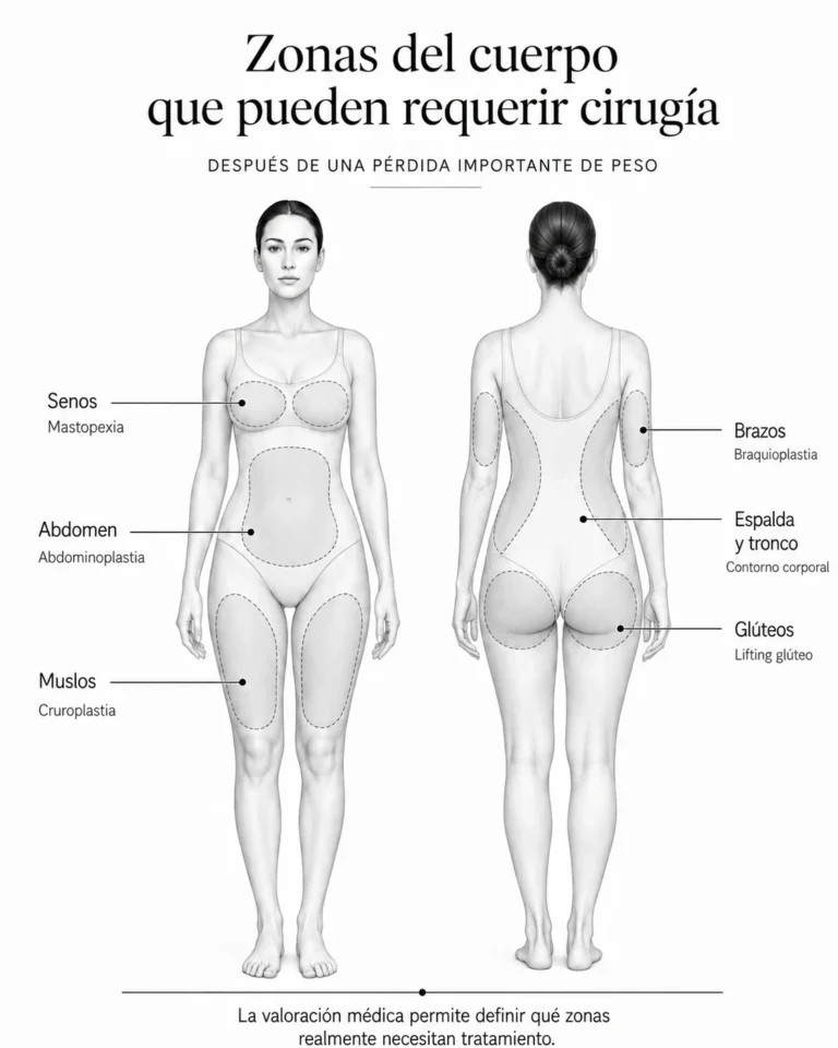 Cirugía después de perder mucho peso Qué hacer con el exceso de piel - infografia sobre cirugias despues de perder peso - Dr David Delgado