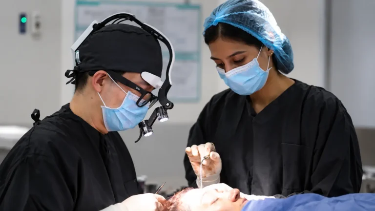 Dr. David Delgado and his surgical team in the operating room in Medellín, Colombia